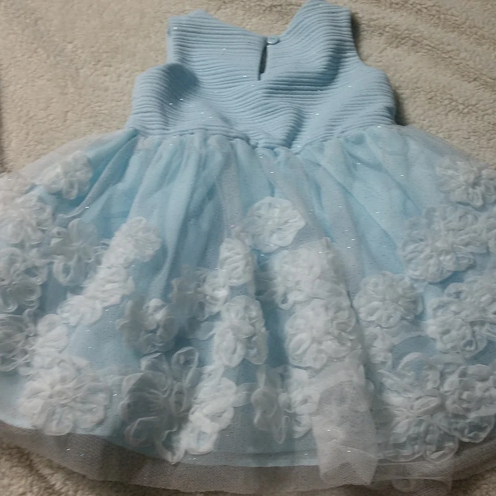 Nannette Baby Dress Beautiful Baby Blue Size 12 Months - Picture 5 of 10